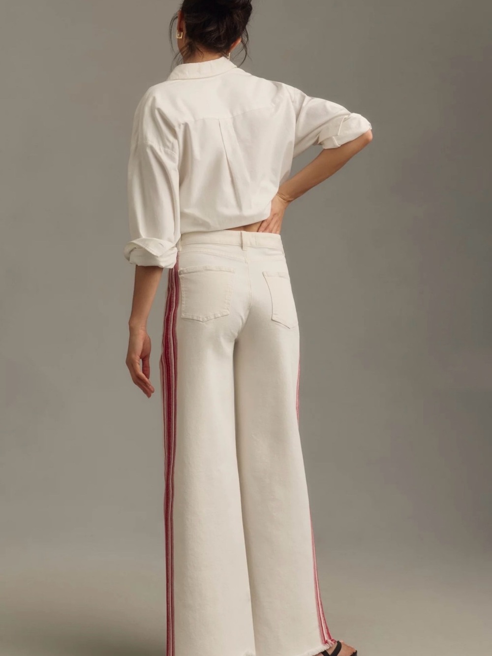 Anthropologie Pilcro Dishtowel Stripe Mid-Rise Wide-Leg Jeans NWT Size 27 - Picture 10 of 10